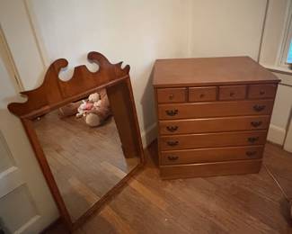 Ethan & Allen Single Dresser & Mirror
