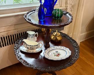 Antique Tiered Pie Crust Table