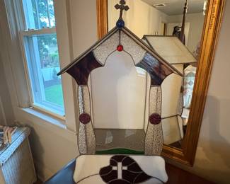 Vintage Stained Glass Shrine