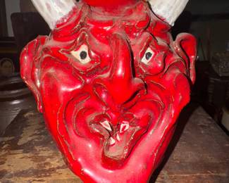 Huey and Anne Wheeler Folk Art Devil Face Jug