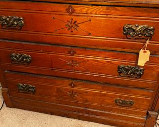 Beautiful 3 Drawer Antique Chest