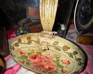Antique Hand Painted Bed Warmer