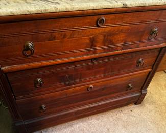 Antique Marble Top Chest