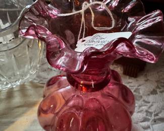 Fenton Cranberry Vase