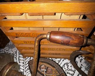Antique Hand Drill
Antique Wooden Egg Crate