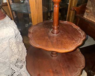 Antique 3 Tier Pie Crust Table