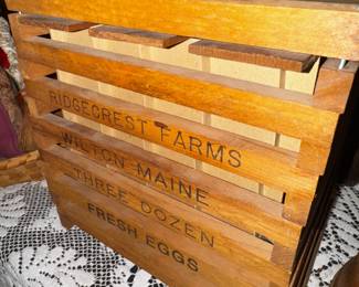 Antique Ridgecrest Farms Wooden Egg Crate
Wilton Maine