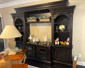 TV Wall unit is sold. Picture is posted for people to see smalls staged on it.