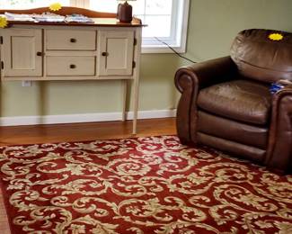 Lazy Boy leather chair, Farmhouse shabby chic sideboard