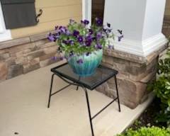 Metal Patio Table, Nice Flower Pot