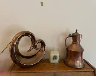Vintage Copper Pitcher, Deco Items