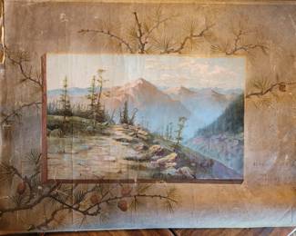 Portfolio, circa 1880, with hand painted scenes of American landscapes. Very unique!