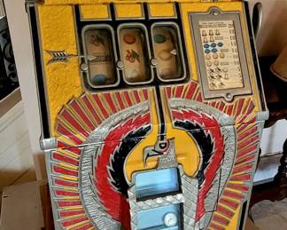 Circa 1930 Flaming Eagle slot machine. Working condition!