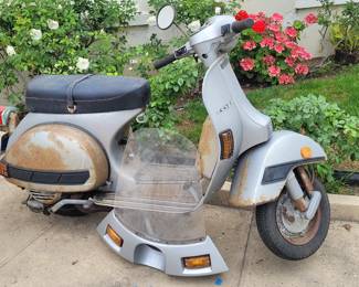 Old Vespa motor scooter