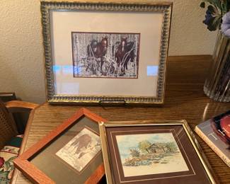 Bev Doolittle Signed Print "Two More Indian Horses) & Wayne Baiz "Frosty Morn"