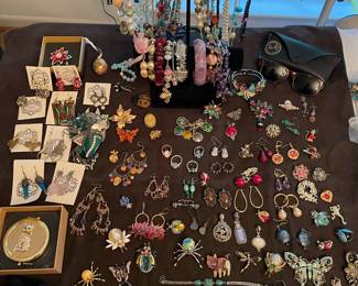 Over 1000 pieces of quality vintage costume, name brand and sterling silver jewelry. Lots of jewelry making and beading tools and supplies!