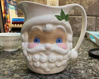 Blue Eyed Santa Pitcher