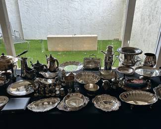 Large collections of Sterling and Silver Plate.
