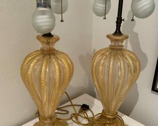 Pair /Murano Glass Lamps/ Cir 1950s