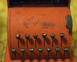 Childrens tin play cash register