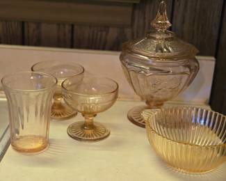 Pink glassware