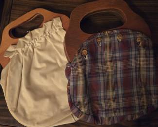 Vintage wood handle purses