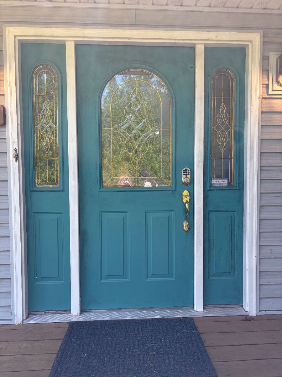 Front door with side lights. $295