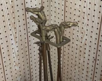 Fireplace tools w/horse heads equestrian style $75