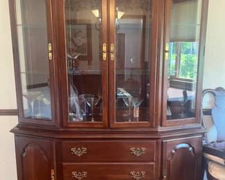 Lighted china cabinet, 60” x 18” x 80”
