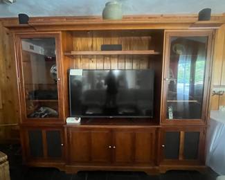 Entertainment center, 8' 9” x 2.1” x 6’ 6”