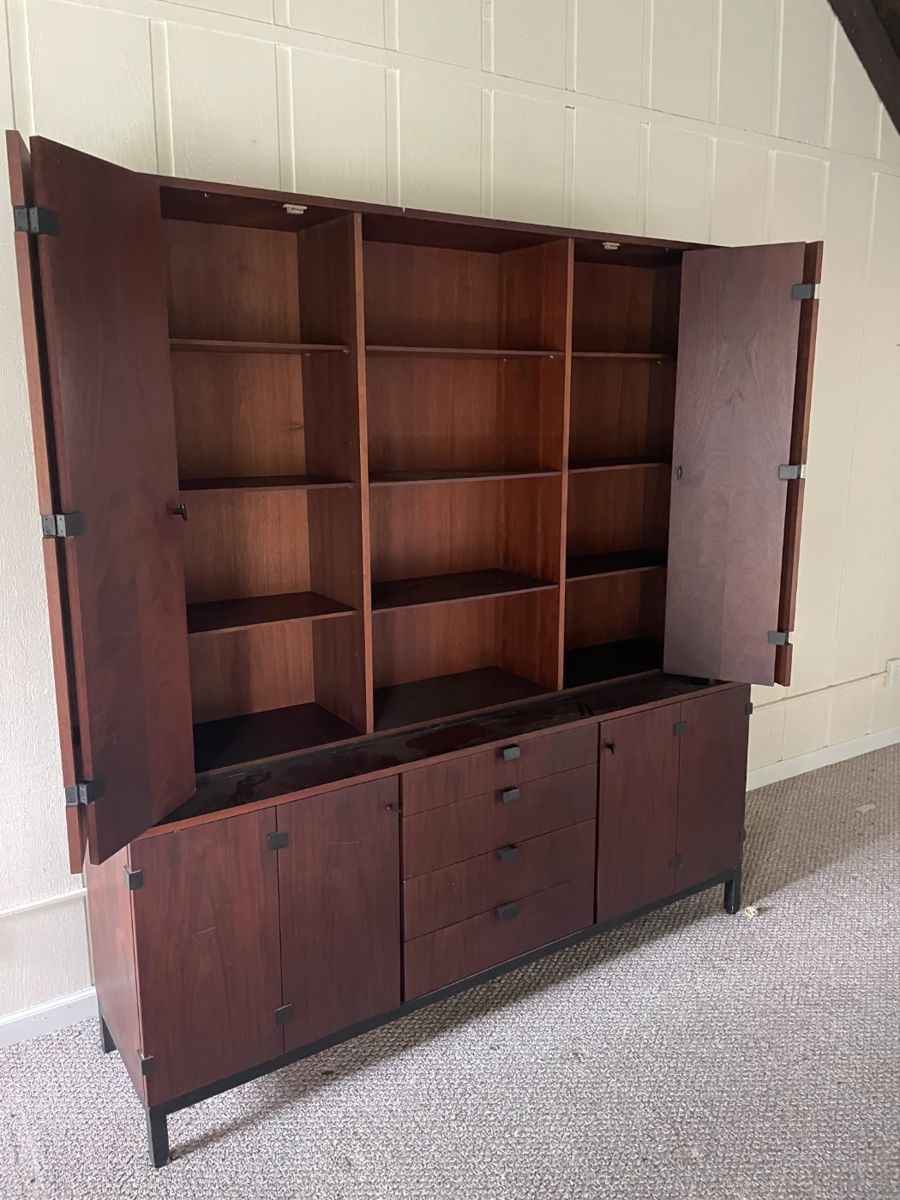 Milo Baughman Walnut Cabinet 1960's Beautiful Condition