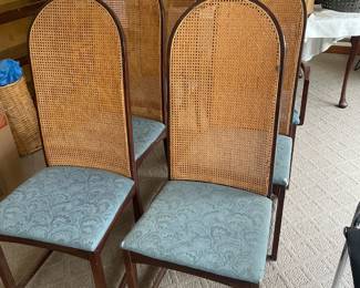 Set of 6 Milo Baughman Dining Chairs with Cane