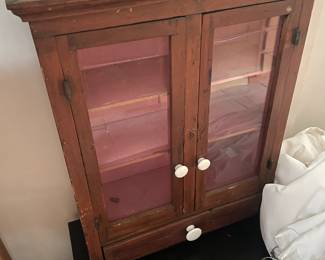 Antique Hanging Small Pine Cabinet