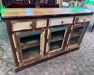 Rustic console cabinet