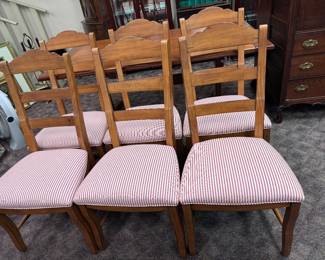 Set 6 Drexel Heritage pine dining chairs