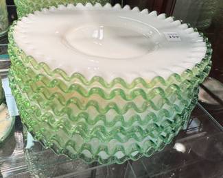 Set 8 Emerald Crest Fenton plates