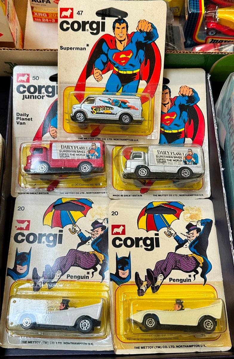 Corgi Superman and Batman Vintage Die Cast Cars