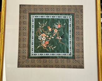 Framed Asain Embroidery Silk