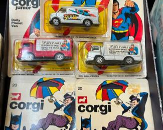 Corgi Superman and Batman Vintage Die Cast Cars