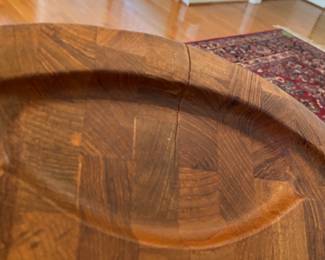 R10 - $75. Dansk Carving Board Measures 17.25" round. Has minor split.