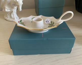 R77 - $5. Lenox Holiday Candlestick Holder.