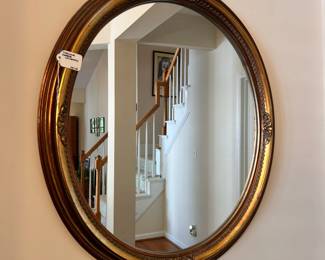 R131 - $150. Beautiful Oval Wall Mirror from Carolina Mirror Company. Measures 24" x 27".