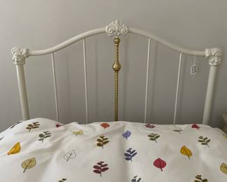 R69 - $250 EACH. 2 Available. Wesley Allen Iron Twin Bed. 45" tall. Clean mattress & box spring included if you want them!