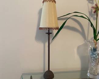 R65 - $30 PAIR of Lamps. Measures 31" tall - shades are in good condition!