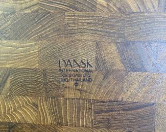 R10 - $75. Dansk Carving Board Measures 17.25" round. Has minor split.