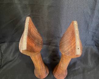 R15 - $275. Teak Salt & Pepper. 14.25" tall. "Danmark". Believed to be Jens Quistgaard for Dansk.