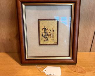 R159 - $30. Gold Leaf Painting. Measures 6.5" x 7.5"