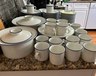R180 - $550. Dansk Epoch Blue. Service for 12 (most pieces) & Serving Bowls / Cream & Sugar.