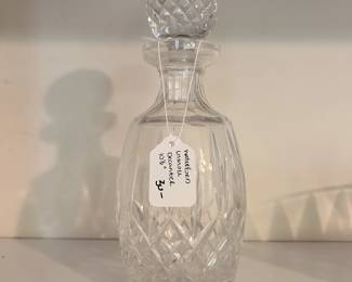 R36 - $30. Waterford Lismore Decanter. Measures 10.5" tall.