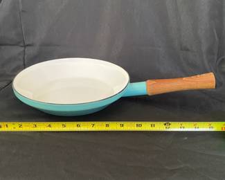 R4 - $45. Dansk 9.75" Teal Skillet. Handle is tight - very minor signs of wear.